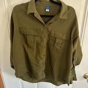 Old Navy Olive Green Button-Up Shirt